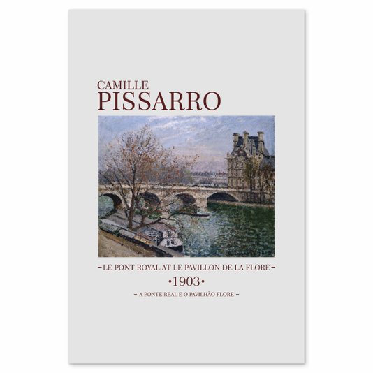 Placa Decorativa A Ponte Real e o Pavilhão Flore de Camille Pissarro