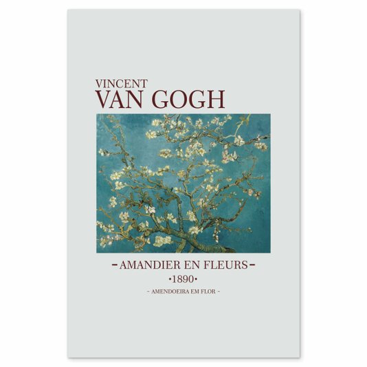 Placa Decorativa Amendoeira em Flor de Van Gogh