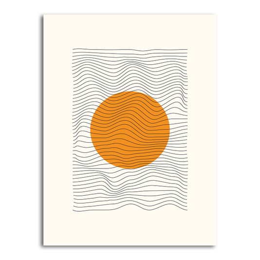 Placa Decorativa Bauhaus Cículo Laranja