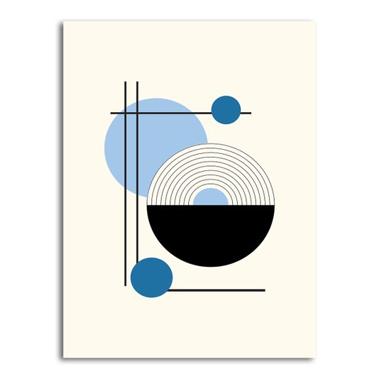 Placa Decorativa Bauhaus Círculo Azul