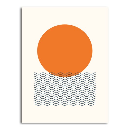Placa Decorativa Bauhaus Círculo Com Ondas