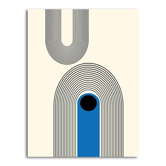 Placa Decorativa Bauhaus Curvas E Linhas
