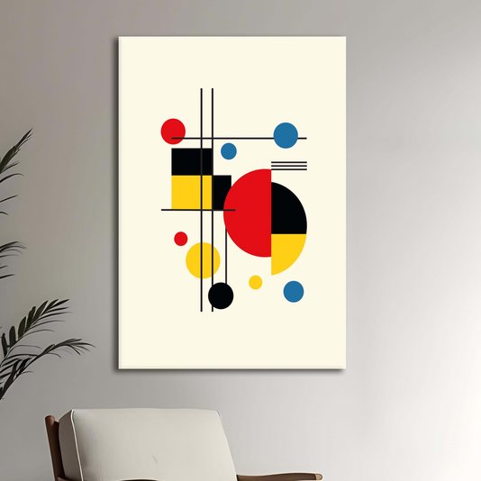 Placa Decorativa Bauhaus Formas Coloridas