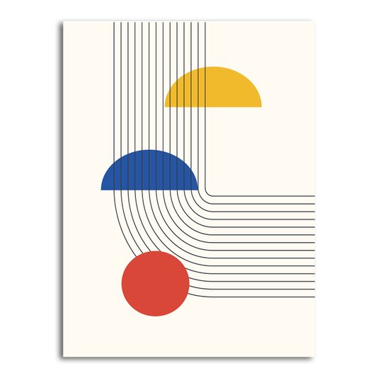 Placa Decorativa Bauhaus Formas e Curvas