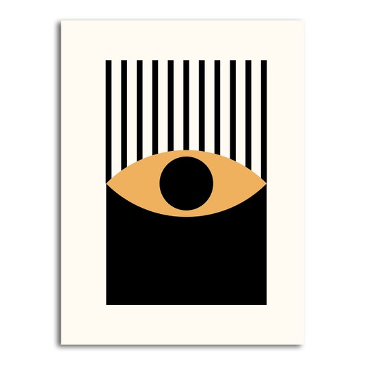 Placa Decorativa Bauhaus Olho Laranja
