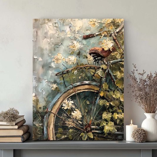 Placa Decorativa Bicicleta Pintura Texturizada Vintage Farmhouse
