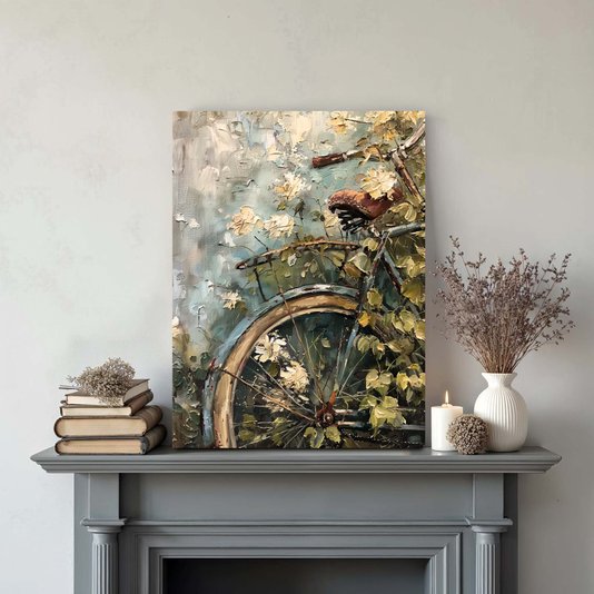 Placa Decorativa Bicicleta Pintura Texturizada Vintage Farmhouse
