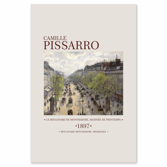 Placa Decorativa Boulevard Montmartre Primavera de Camille Pissarro