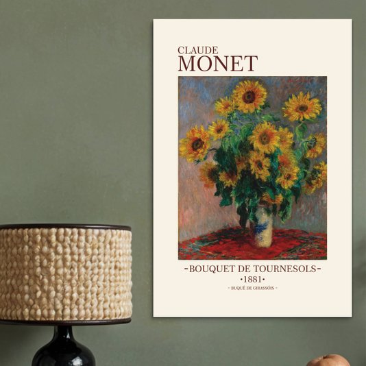 Placa Decorativa Buquê de Girassóis de Claude Monet