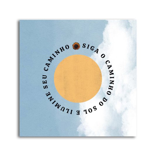 Placa Decorativa Colagem Abstrata Frase