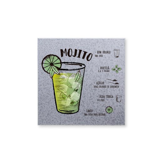 Placa Decorativa em Metal Drink Mojito - GEGUTON