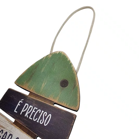 Placa Decorativa Estilo Náutico Frase É Preciso Salgar os Pés Para Adoçar a Alma Em MDF 3mm Para Pendurar