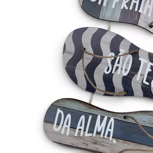 Placa Decorativa Estilo Náutico Frase Memórias da Praia São Tesouros da Alma Em MDF 3mm Para Pendurar