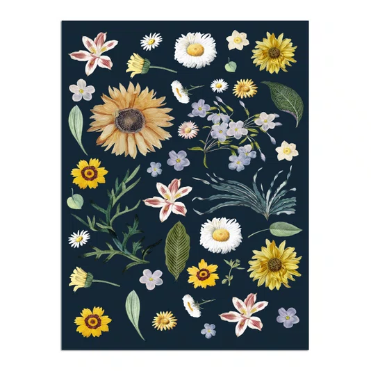 Placa Decorativa Flores Silvestres Estilo Modern Heritage