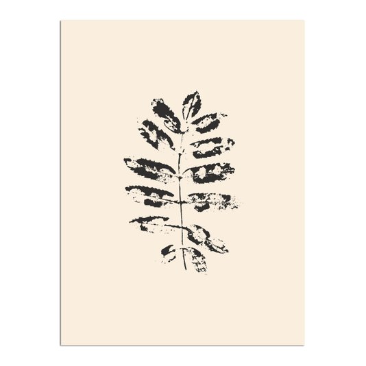 Placa Decorativa Folhas Abstratas Minimalistas Estilo Japandi