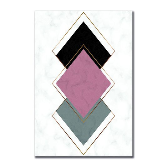 Placa Decorativa Geométrico Losango Rose