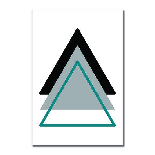 Placa Decorativa Geométrico Triangulo Cinza