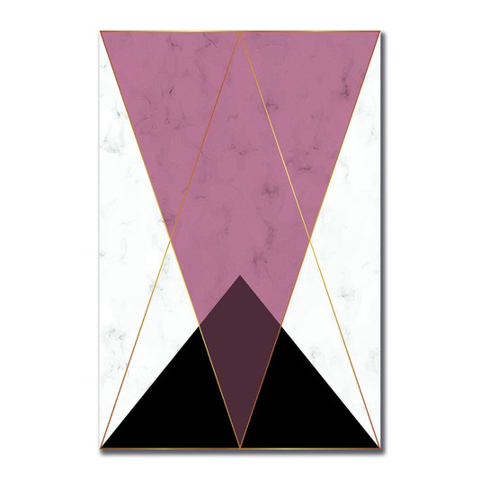 Placa Decorativa Geométrico Triângulo Preto
