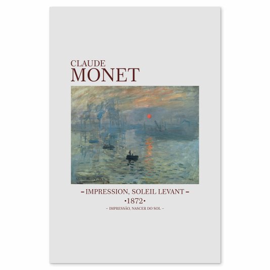 Placa Decorativa Impressão Nascer do Sol de Claude Monet