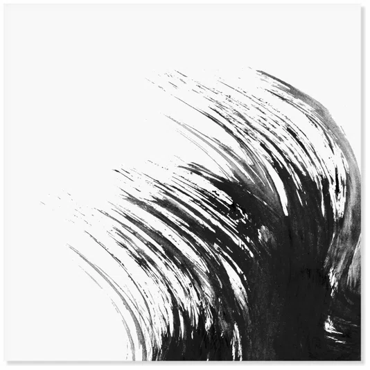 Placa Decorativa Inku Traço de Tinta Abstrato no Estilo Sumiê