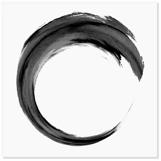 Placa Decorativa Inku Traço de Tinta Enso no Estilo Sumiê