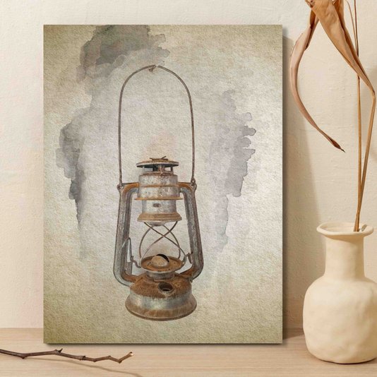 Placa Decorativa Lampião Vintage Farmhouse