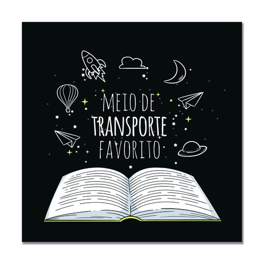 Placa Decorativa Livro Meio de Transporte Favorito