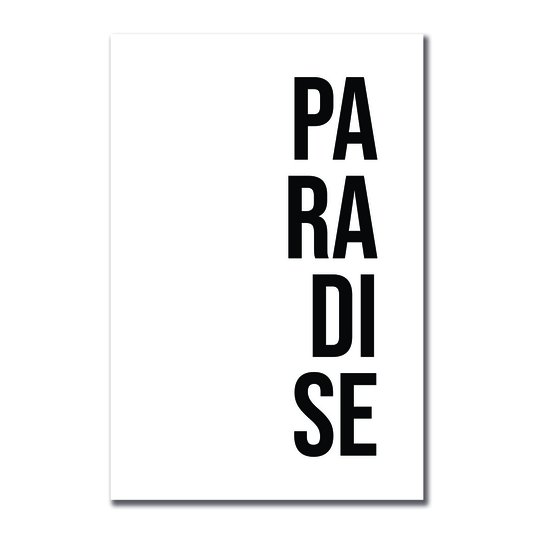 Placa Decorativa Minimalista Palavra Paradise