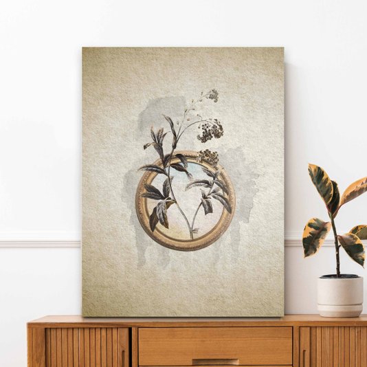 Placa Decorativa Molduras Com Flores Vintage