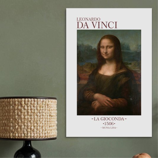 Placa Decorativa Mona Lisa de Leonardo da Vinci