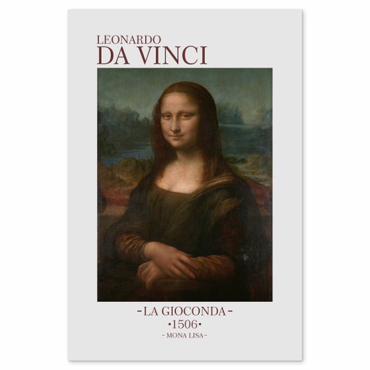 Placa Decorativa Mona Lisa de Leonardo da Vinci