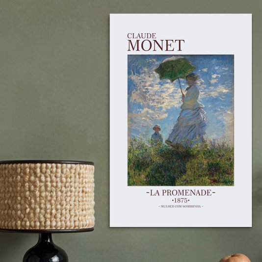 Placa Decorativa Mulher com Sombrinha de Claude Monet