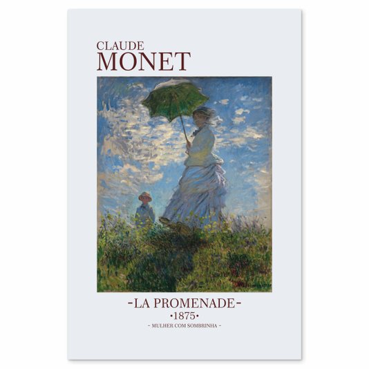Placa Decorativa Mulher com Sombrinha de Claude Monet