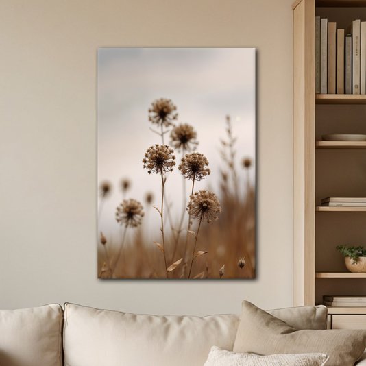 Placa Decorativa Natureza Minimalista Plantas Secas