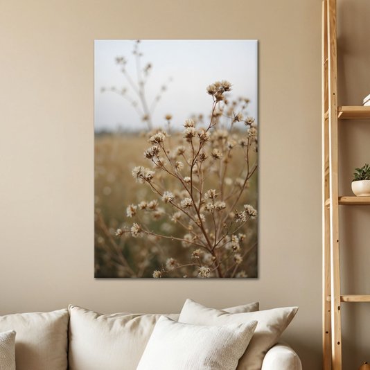 Placa Decorativa Natureza Minimalista Plantas Secas