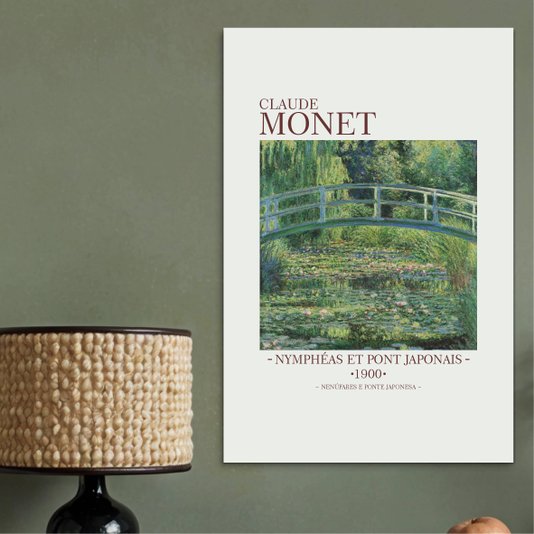 Placa Decorativa Nenúferes e Ponte Japonesa de Claude Monet