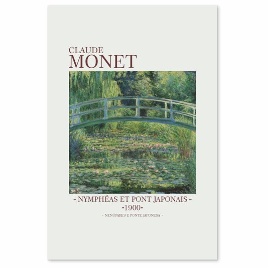 Placa Decorativa Nenúferes e Ponte Japonesa de Claude Monet
