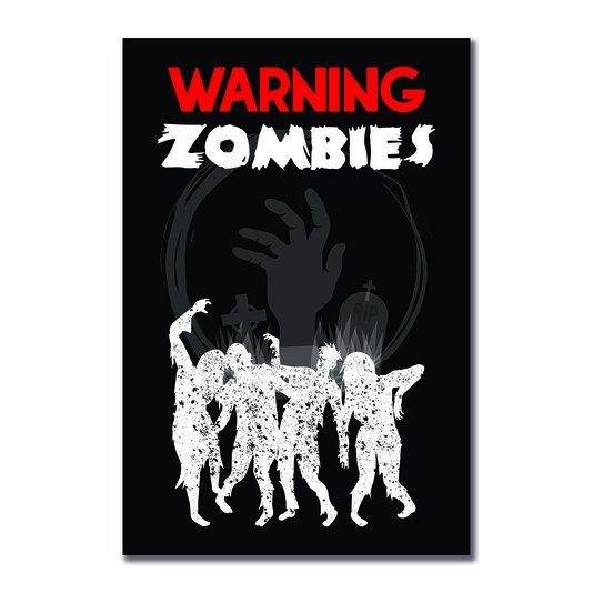 Placa Decorativa Nerd Geek para Porta Aviso Warning Zombies