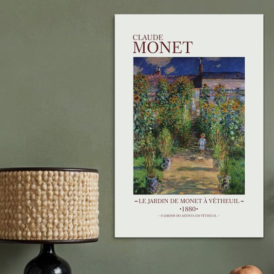 Placa Decorativa O Jardim do Artista em Vétheuil de Claude Monet