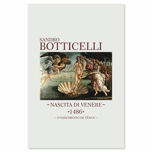 Placa Decorativa O Nascimento de Vênus de Sandro Botticelli