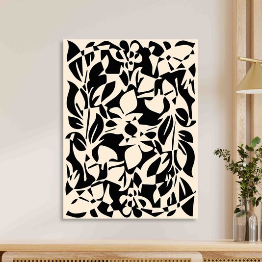 Placa Decorativa Padrão Abstrato Estilo Japandi