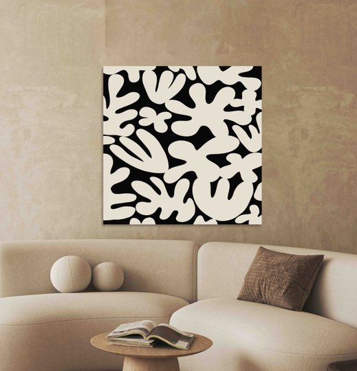 Placa Decorativa Padrão Abstrato Estilo Japandi