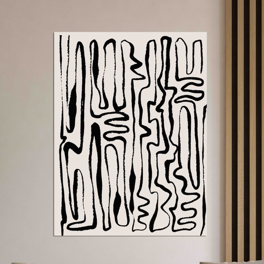 Placa Decorativa Padrão Abstrato Minimalista Estilo Japandi