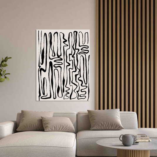 Placa Decorativa Padrão Abstrato Minimalista Estilo Japandi