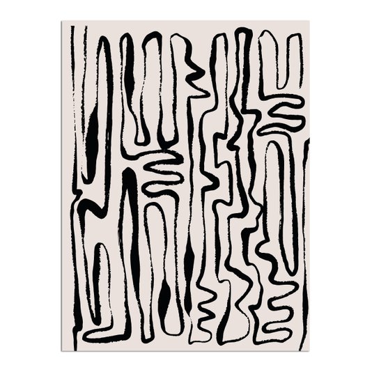 Placa Decorativa Padrão Abstrato Minimalista Estilo Japandi
