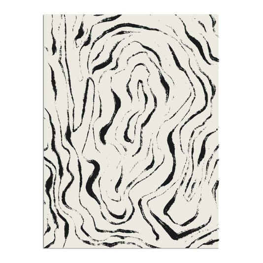 Placa Decorativa Padrão De Curvas Abstrato Estilo Japandi