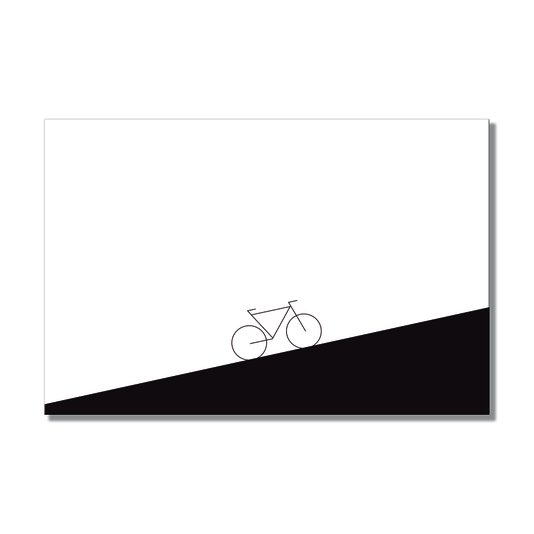 Placa Decorativa Preto e Branco Bicicleta em Inclinação
