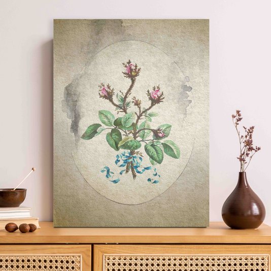 Placa Decorativa Ramo De Flores Vintage