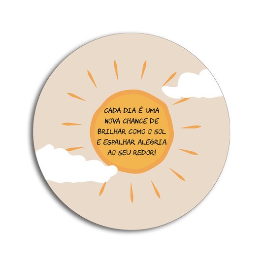 Placa Decorativa Redonda Frase