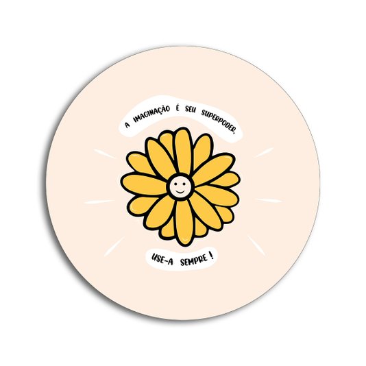 Placa Decorativa Redonda Frase